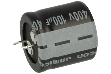 Kondensator; elektrolityczny; SNAP-IN; 100uF; 400V; HS; HSW101M2GO25M; 20%; fi 25x25mm; 10mm; przewlekany (THT); luzem; -40...+105°C; 2000h; Jamicon; RoHS