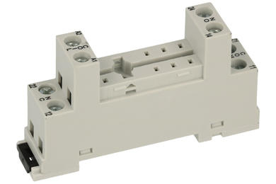 Relay socket; GZF80; DIN rail type; panel mounted; grey; without clamp; Relpol; RoHS; Compatible with relays: 40.52; 40.61; HF115; RM84; RM85; RM94