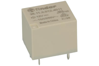 Relay; electromagnetic miniature; 36.11.9.012.4011; 12V; DC; SPDT; 10A; 250V AC; PCB trough hole; Finder; RoHS