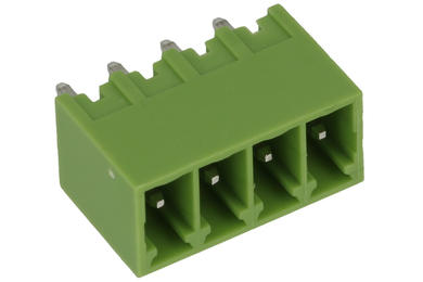 Terminal block; XY2500V-F-04P3.5; 4 ways; R=3,50mm; 9,1mm; 8A; 125V; through hole; straight; closed; green; Xinya; RoHS