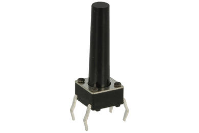 Tact switch; 6x6mm; 17mm; A06-A-17; 13,5mm; through hole; 4 pins; black; OFF-(ON); no backlight; 50mA; 12V DC; 160gf; Howo; RoHS