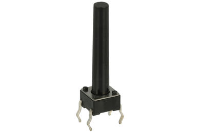 Tact switch; 6x6mm; 22mm; A06-A-22; 18,5mm; through hole; 4 pins; black; OFF-(ON); no backlight; 50mA; 12V DC; 160gf; Howo; RoHS