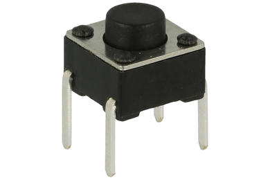 Tact switch; 6x6mm; 5mm; KAN0612N-050; 1,8mm; through hole; 4 pins; black; OFF-(ON); no backlight; 50mA; 12V DC; 260gf; Tactronic; RoHS