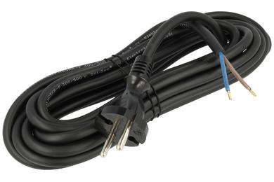 Cable; power supply; W-97196-H05RR-F; CEE 7/7 straight plug; wires; 5m; black; 2 cores; 1,50mm2; PLAST-ROL; rubber; round; stranded; Cu; RoHS