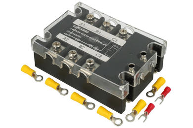 Przekaźnik; SSR (półprzewodnikowy); 3-fazowy; GTH2548ZD3; 3÷32V; DC; 25A; 44÷480V; AC; przełączanie w zerze; SCR (tyrystor); śrubowy na panel; 3 styki zwierne; Greegoo; RoHS