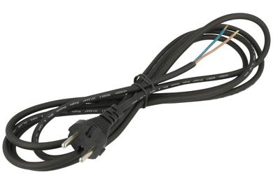 Cable; power supply; S03030-H05RR-F; wires; CEE 7/7 straight plug; 3m; black; 2 cores; 1,00mm2; Emos; rubber; round; stranded; Cu; RoHS