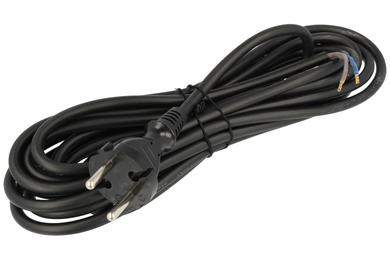 Cable; power supply; W-97191-H05RR-F; wires; CEE 7/7 straight plug; 5m; black; 2 cores; 1,00mm2; PLAST-ROL; rubber; round; stranded; Cu; RoHS