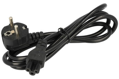 Cable; power supply; SN314.; CEE 7/7 angled plug; IEC C5 socket; 1,5m; black; 3 cores; 0,75mm2; PVC; round; stranded; Cu