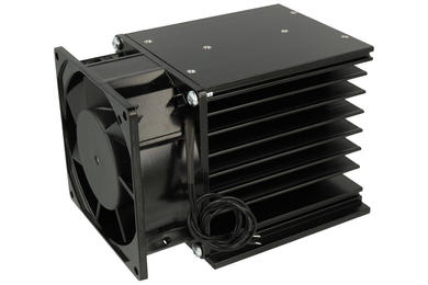 Heatsink; DY-MXW4; for 3-phase SSR; with fan 220V AC; with holes; 0,6K/W; blackened; 138mm; 85mm; 96mm; Firma Piekarz