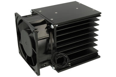 Heatsink; DY-MXW4; for 1 phase SSR; for 3-phase SSR; with fan 220V AC; with holes; 0,6K/W; blackened; 138mm; 85mm; 96mm; Firma Piekarz
