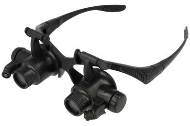 Magnifier; with backlight; A-M-548; x25; x20; x15; x10; replaceable lenses; black