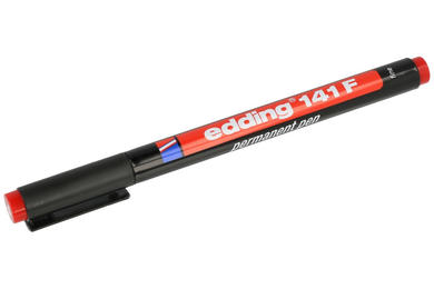 Marker; water resistant; 141F; 0,6mm; red; Edding