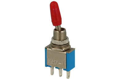 Switch; toggle; MTS102G; 2*1; ON-ON; 1 way; 2 positions; bistable; panel mounting; solder; 3A; 250V AC; blue; 14mm; RoHS