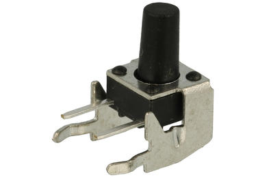 Tact switch; 6x6mm; 6mm; A06-C-8,35; 8,35mm; through hole; angle; 2 pins; black; OFF-(ON); no backlight; 50mA; 12V DC; 160gf; Howo; RoHS