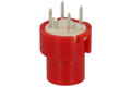 Tact switch; 12mm; 14,3mm; KS01B-R; 12,8mm; through hole; 4 pins; red; round shape; OFF-(ON); no backlight; 10mA; 35V DC; 130gf; Highly; RoHS