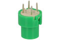 Tact switch; 12mm; 14,3mm; KS01B-G; 12,8mm; through hole; 4 pins; green; round shape; OFF-(ON); no backlight; 10mA; 35V DC; 130gf; Highly; RoHS