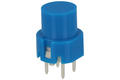 Tact switch; 12mm; 14,3mm; KS01B-BL; 12,8mm; through hole; 4 pins; blue; round shape; OFF-(ON); no backlight; 10mA; 35V DC; 130gf; Highly; RoHS