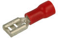 Konektor; 4,8x0,8mm; płaski nasuwka; izolowany; KPIF48R; czerwony; proste; na przewód; 0,5÷1,5mm2; zaciskany; 1 tor; SGE