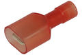 Connector; 6,3x0,8mm; flat male; whole insulated; KPIM63; red; straight; for cable; 0,5÷1,5mm2; crimped; 1 way; SGE