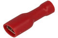 Connector; 4,8x0,8mm; flat female; whole insulated; 01109-FDFD1.25-187(8); red; straight; for cable; 0,5÷1,0mm2; crimped; 1 way; KLS