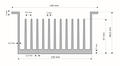 Heatsink; C14069/12 SSR; for 3-phase SSR; for 1 phase SSR; with holes; plain; 0,8K/W; 120mm; 140mm; 68,5mm; Firma Piekarz