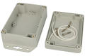 Enclosure; multipurpose; ZP120.80.45UJH TM; ABS; 120mm; 80mm; 45mm; IP65; light gray; hermetic; mounting brackets; with brass bushing; Kradex; RoHS