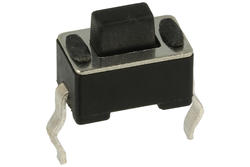 Tact switch; 3x6mm; 5mm; pan; 1,5mm; through hole; 2 pins; black; OFF-(ON); no backlight; 50mA; 12V DC; 180gf; Howo; RoHS