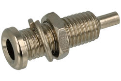 Banana socket; 4mm; 28.220; uninsulated; solder; 22mm; nickel plated brass; Amass; RoHS; 5.108.N