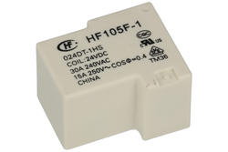 Przekaźnik; elektromagnetyczny przemysłowy; HF105F-1-024D-T1HS; 24V; DC; 1 styk zwierny; 30A; do druku (PCB); Hongfa; RoHS