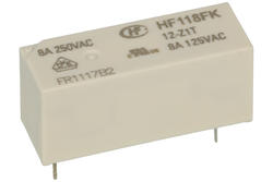 Przekaźnik; elektromagnetyczny miniaturowy; HF118FK-012-Z1T (JQX68; HF68); 12V; DC; 1 styk przełączny; 8A; 250V AC; 8A; 30V DC; do druku (PCB); Hongfa; RoHS