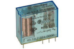 Przekaźnik; elektromagnetyczny miniaturowy; 40.52.7.024.0000; 24V; DC; 2 styki przełączne; 8A; 250V AC; do druku (PCB); do gniazda; Finder; RoHS