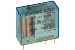 Relay; electromagnetic miniature; 40.31.9.012.0000; 12V; DC; SPDT; 10A; 250V AC; for socket; PCB trough hole; Finder; RoHS