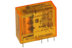 Przekaźnik; elektromagnetyczny miniaturowy; 40.52.8.230.0000; 230V; AC; 2 styki przełączne; 8A; 250V AC; do druku (PCB); do gniazda; Finder; RoHS; 1,2VA