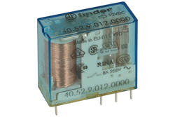 Przekaźnik; elektromagnetyczny miniaturowy; 40.52.9.012.0000; 12V; DC; 2 styki przełączne; 8A; 250V AC; do druku (PCB); do gniazda; Finder; RoHS