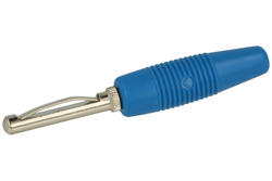 Banana plug; 4mm; VON30 930 047 102; blue; 51mm; solder; 30A; 60V; nickel plated brass; PVC; Hirschmann; RoHS