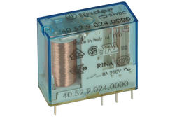 Przekaźnik; elektromagnetyczny miniaturowy; 40.52.9.024.0000; 24V; DC; 2 styki przełączne; 8A; 250V AC; do druku (PCB); do gniazda; Finder; RoHS