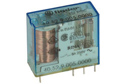 Przekaźnik; elektromagnetyczny miniaturowy; 40.52.9.005.0000; 5V; DC; 2 styki przełączne; 8A; 250V AC; do druku (PCB); do gniazda; Finder; RoHS