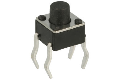 Tact switch; 4,5mm; 4,8mm; TS4501-4,8; 2,8mm; through hole; 4 pins; black; OFF-(ON); no backlight; 50mA; 12V DC; 180gf; KLS; RoHS