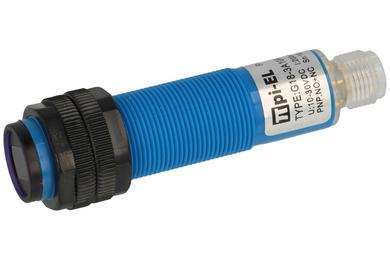 Sensor; photoelectric; G18-3A10PCT; PNP; NO/NC; diffuse type; 0,1m; 10÷30V; DC; 200mA; cylindrical plastic; fi 18mm; M12-4p connector; π pi-El; RoHS