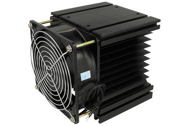 Heatsink; Y-110; for 3-phase SSR; with fan 220V AC; 0,28K/W; blackened; 110mm; 125mm; 135mm; TriHero