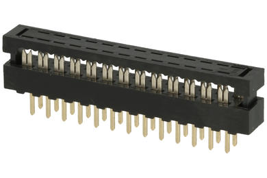 Adapter; IDC; FD26/PCT26; 26 ways; 2x13; straight; 2,00mm; selectively gold-plated; for flat cable; through hole; crimped; Connfly; RoHS