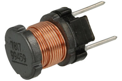 Inductor; wire vertical; DDP100; 100uH; 10%; diam.7,5x10mm; through-hole (THT); 5mm; 8ohm; Philips