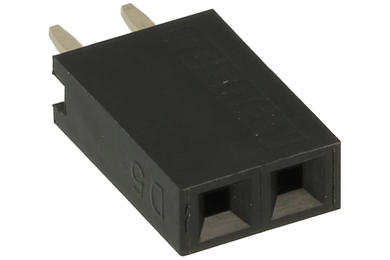 Socket; pin; PBS02S; 2,54mm; black; 1x2; straight; 8,5mm; 3mm; through hole; gold plated; RoHS
