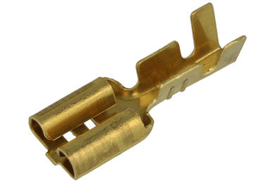 Konektor; 6,3x0,8mm; płaski nasuwka; nieizolowany; N6,3-2,5/0,8; proste; na przewód; 1,5÷2,5mm2; mosiądz; zaciskany; 1 tor; Ergom
