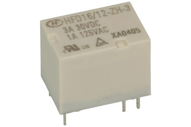 Relay; electromagnetic miniature; HFD16-012-ZH-3  (HFD41); 12V; DC; SPDT; 1A; 240V AC; 1A; 30V DC; PCB trough hole; Hongfa; RoHS