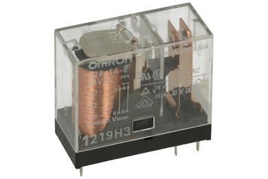 Relay; electromagnetic miniature; G2R-1A-E-24VDC; 24V; DC; SPST NO; 16A; 250V AC; 16A; 30V DC; PCB trough hole; Omron; RoHS