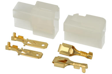 Konektor; 6,3x0,8mm; płaski wsuwka/nasuwka; izolowany; ZKPI63W2Z; biały; proste; zatrzaskowe; na przewód; 1,5mm2; zatrzaskowy; 2 tory