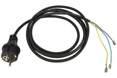 Cable; power supply; KZWP7/7; CEE 7/7 straight plug; wires; 2m; black; 3 cores; 0,75mm2; 10A; rubber; round; stranded; CCA
