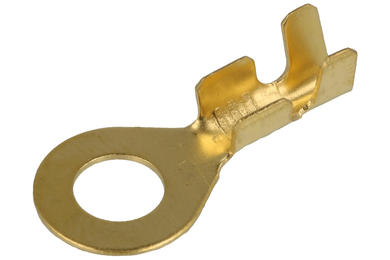 Cord end terminal; M5; ring; uninsulated; KONM5; straight; for cable; 0,5÷0,8mm2; brass; crimped