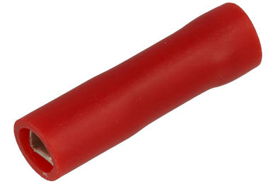 Connector; 2,8x0,8mm; flat female; whole insulated; KPIPF28R; red; straight; for cable; 0,5÷1,5mm2; tinned; crimped; 1 way; SGE